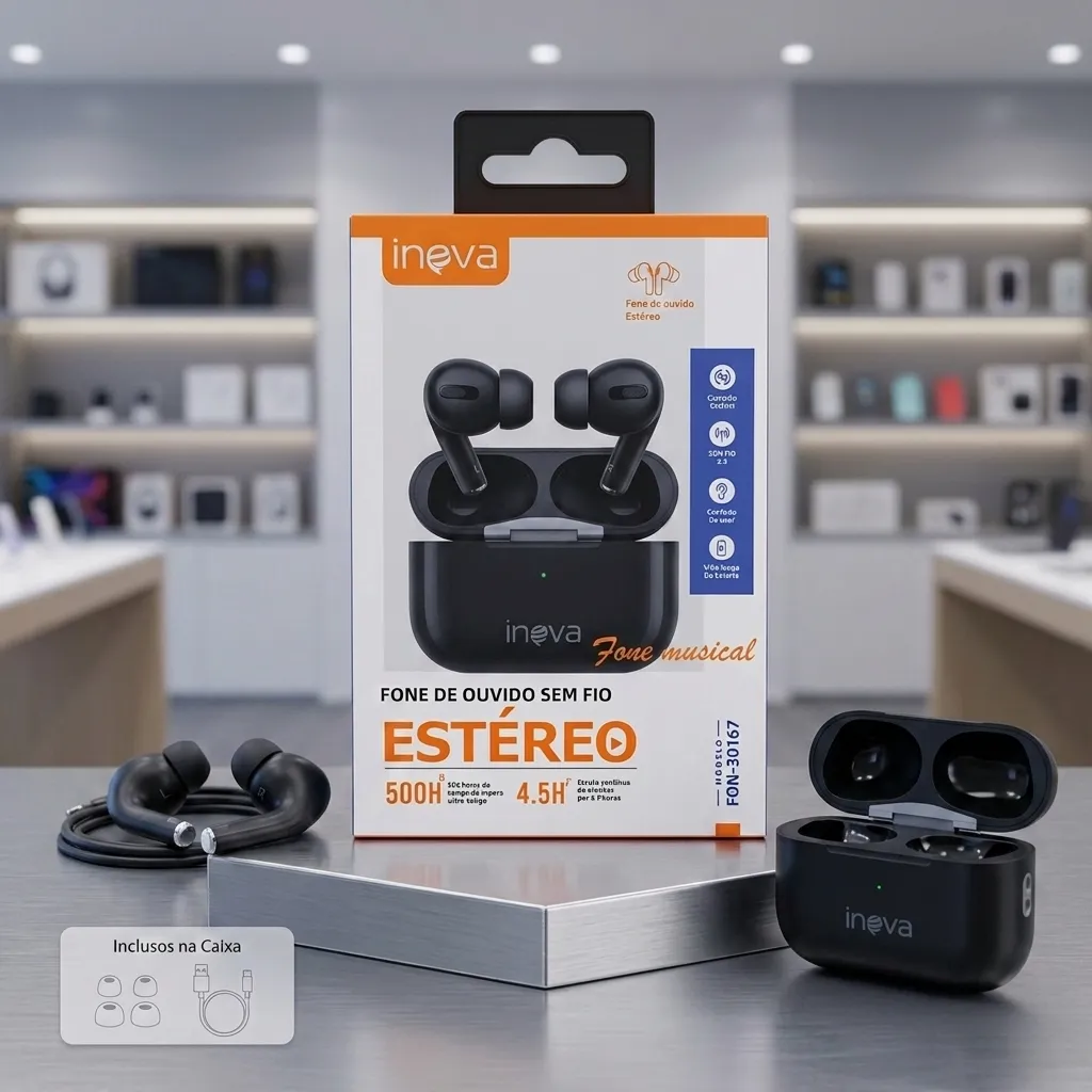 FONE BLUETOOTH INOVA ALTA QUALIDADE PRETO