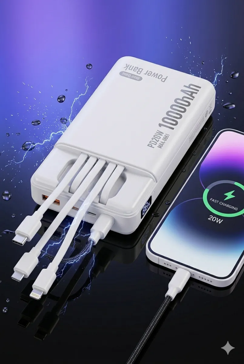 Power Bank 10000mah Carregador Sem Fio Portátil Carga Rápida 