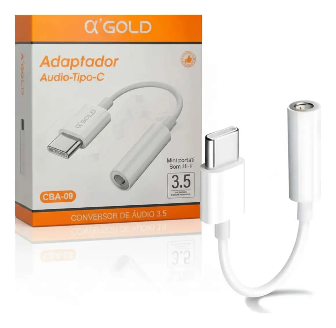 CONVERSOR DE ÁUDIO A´GOLD USB-C (ANDROID)