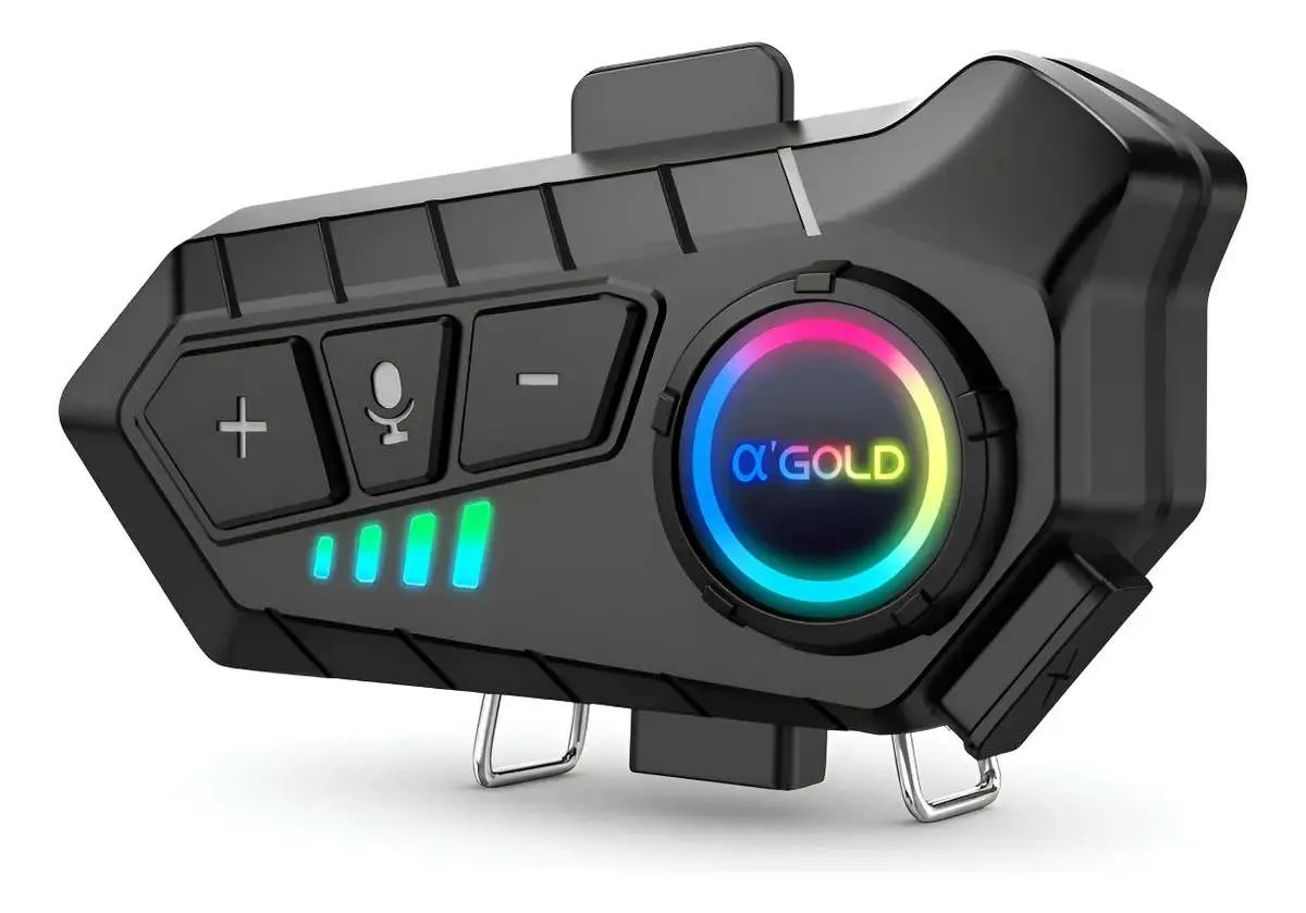 Fone de Ouvido Para Capacete Bluetooth Sem Fio A'Gold Mcf-36 RGB