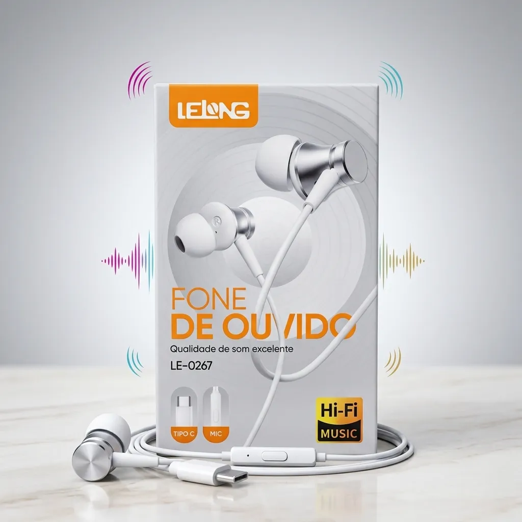Fone de Ouvido Lelong LE-0267 Estéreo c/Microfone | Conforto e Qualidade