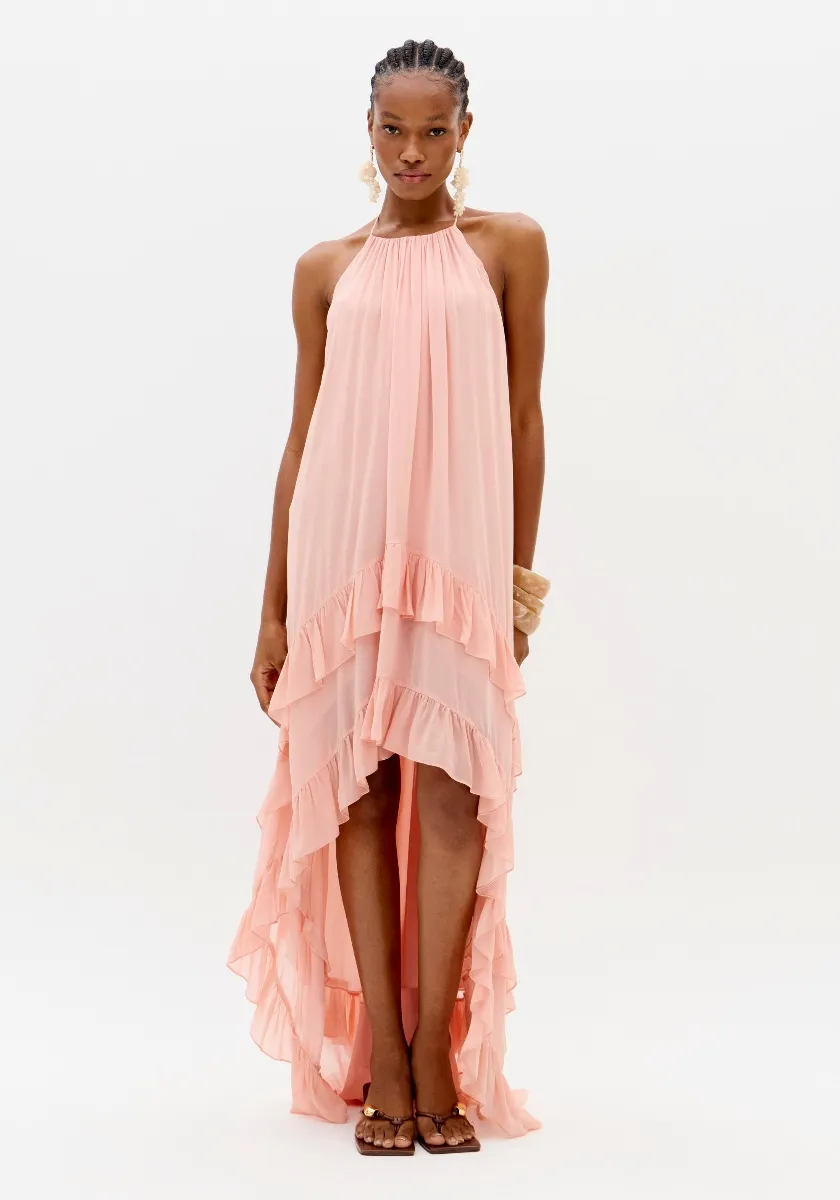 VESTIDO AMPLO COM BABADOS