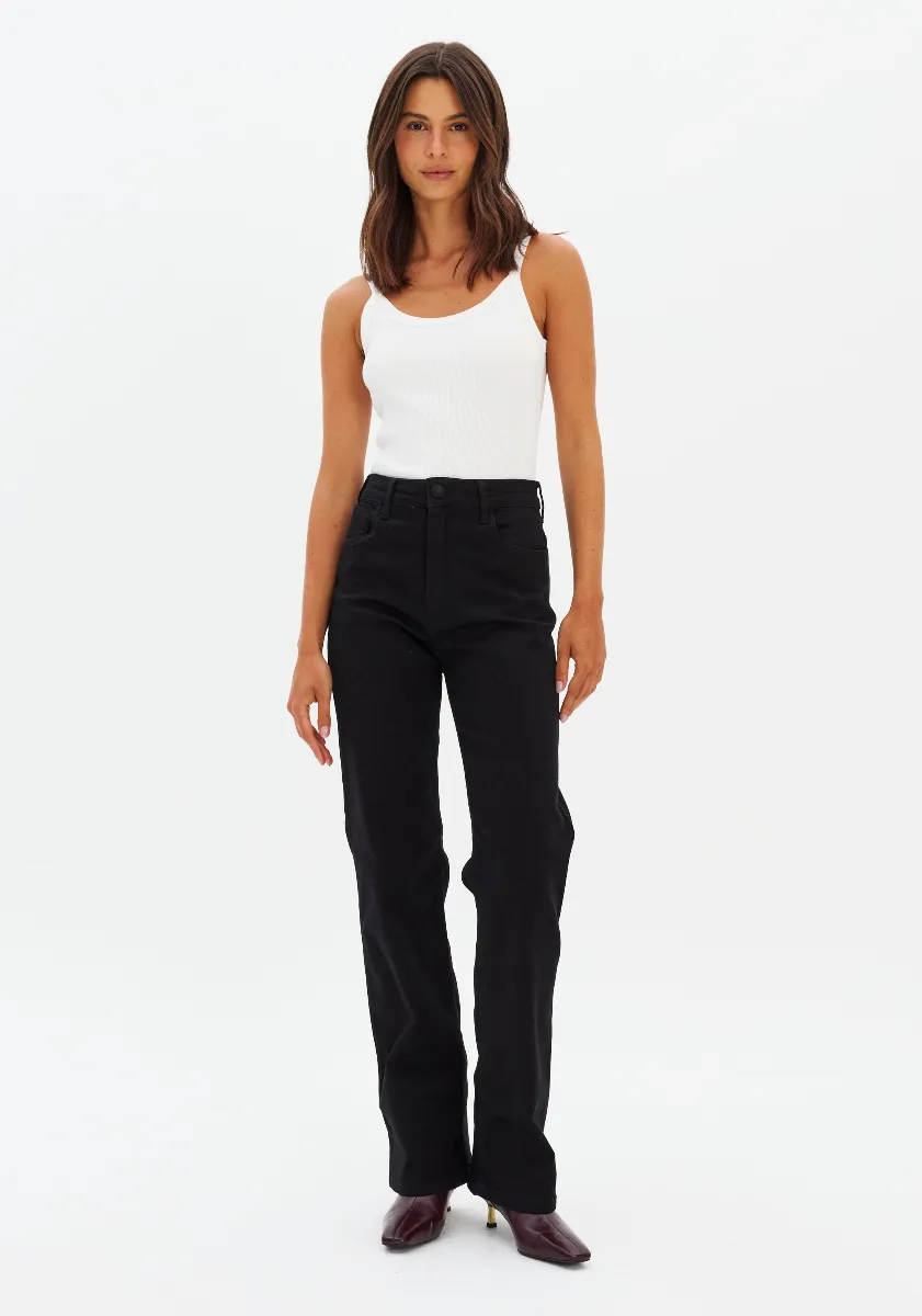 CALÇA JEANS RETA CINTURA ALTA
