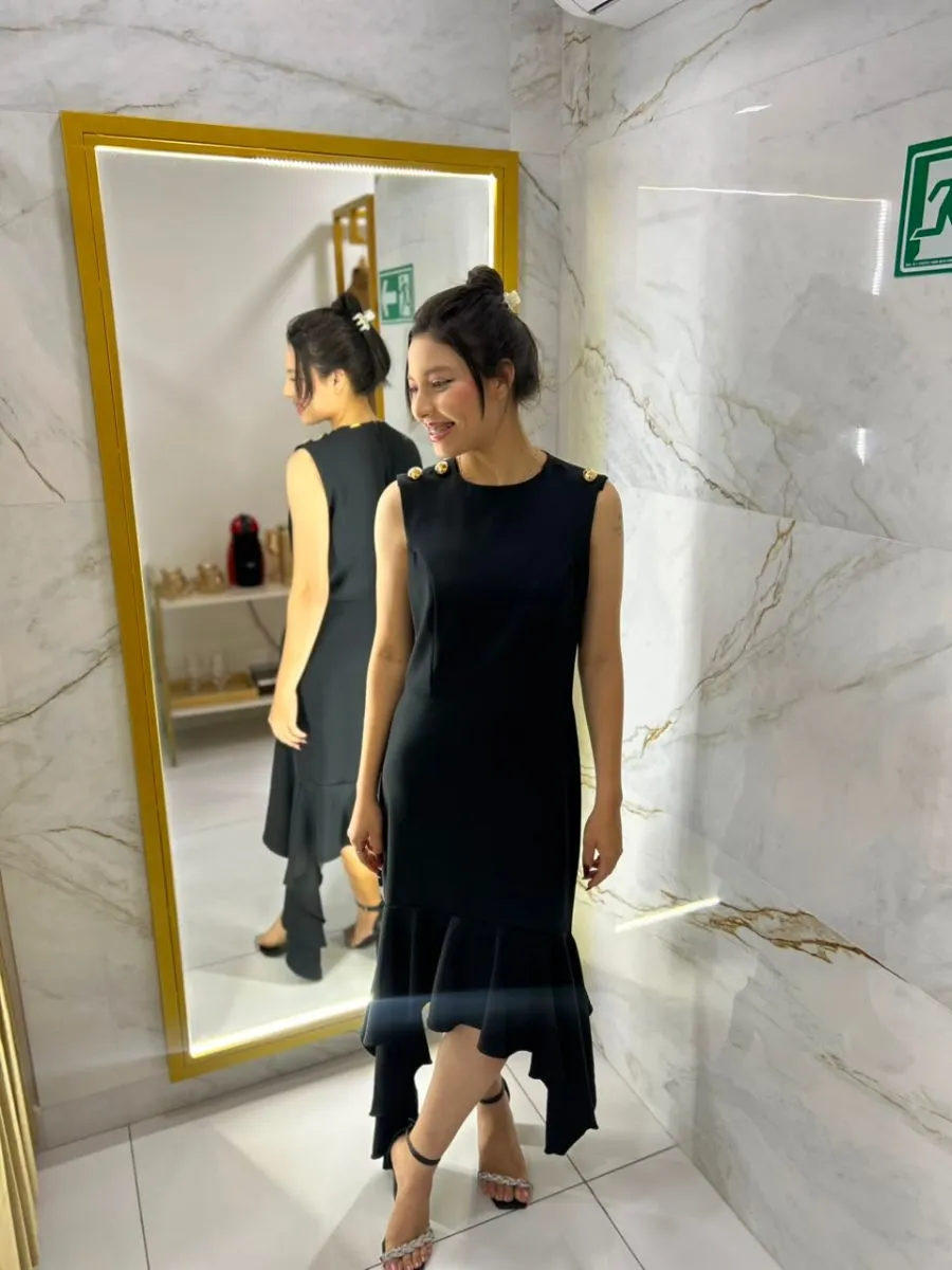 VESTIDO FEMININO BARRA EM PONTA
