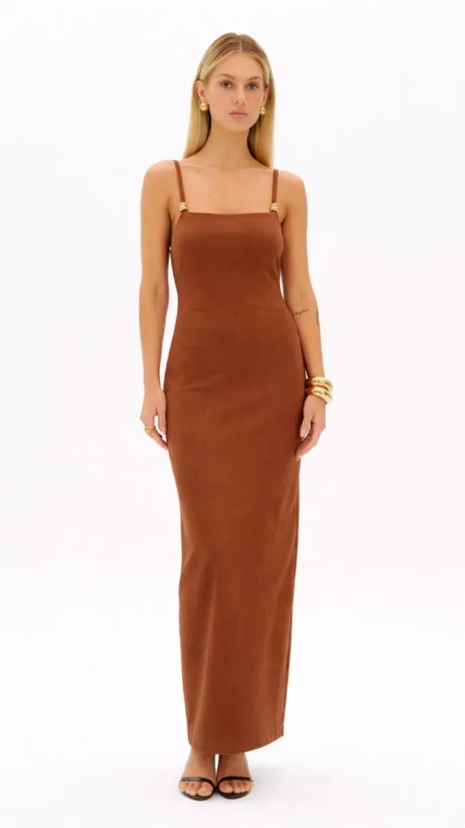 VESTIDO SUPER MIDI DE ALÇA COM METAL Rum 168