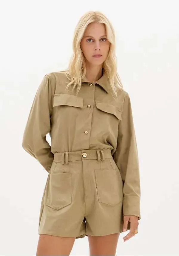 SHORT CINTURA ALTA COM BOLSOS 