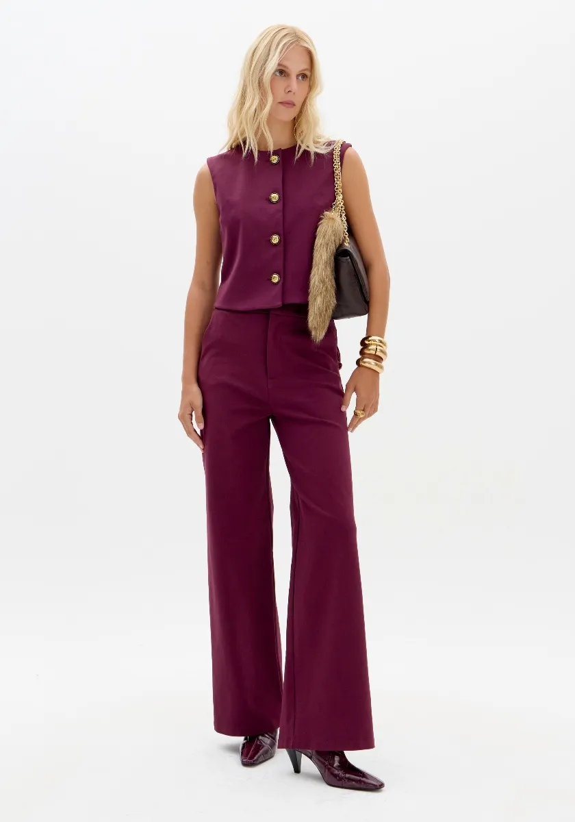 CALÇA WIDE LEG CINTURA ALTA 