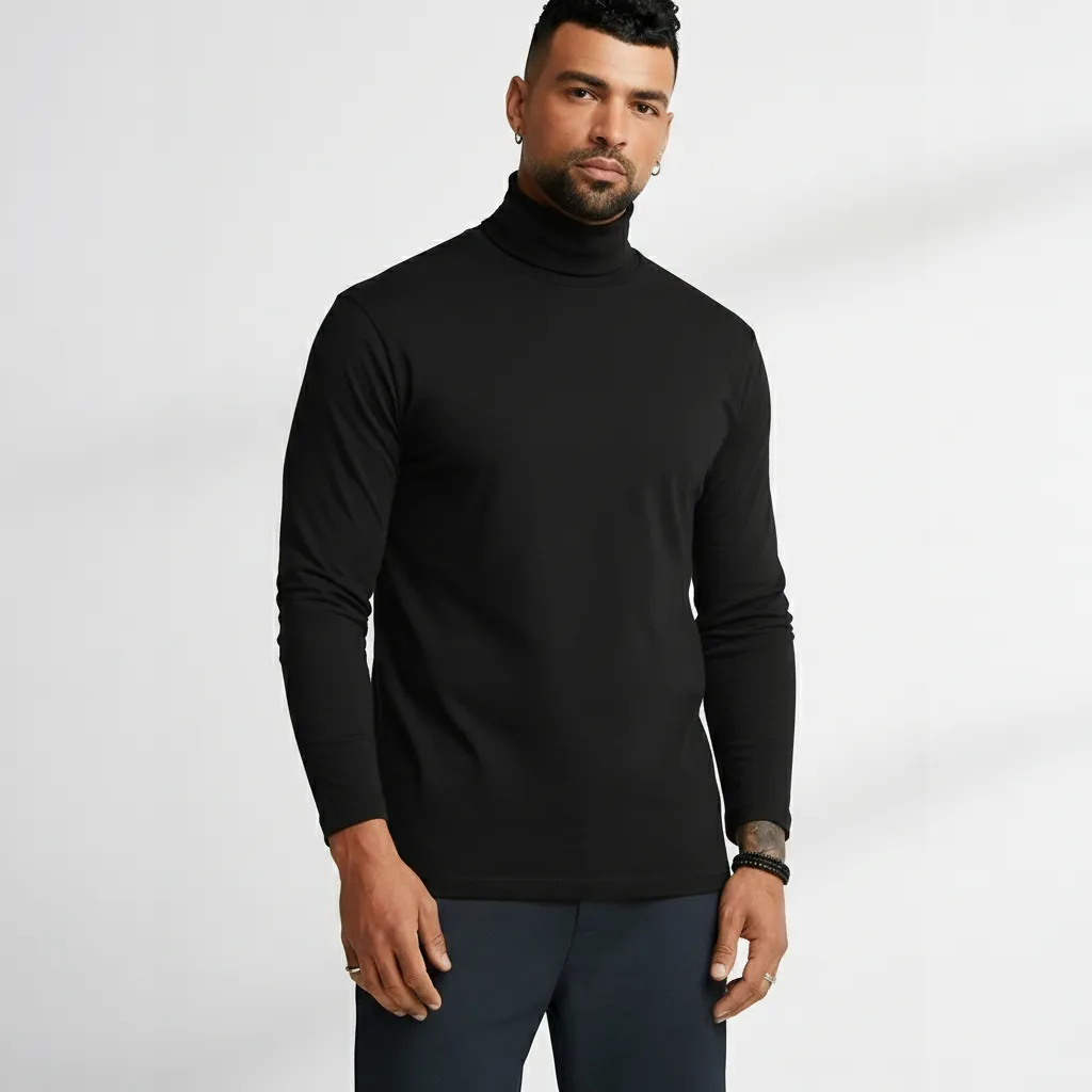 Camisa de Gola Alta (Mock Neck)